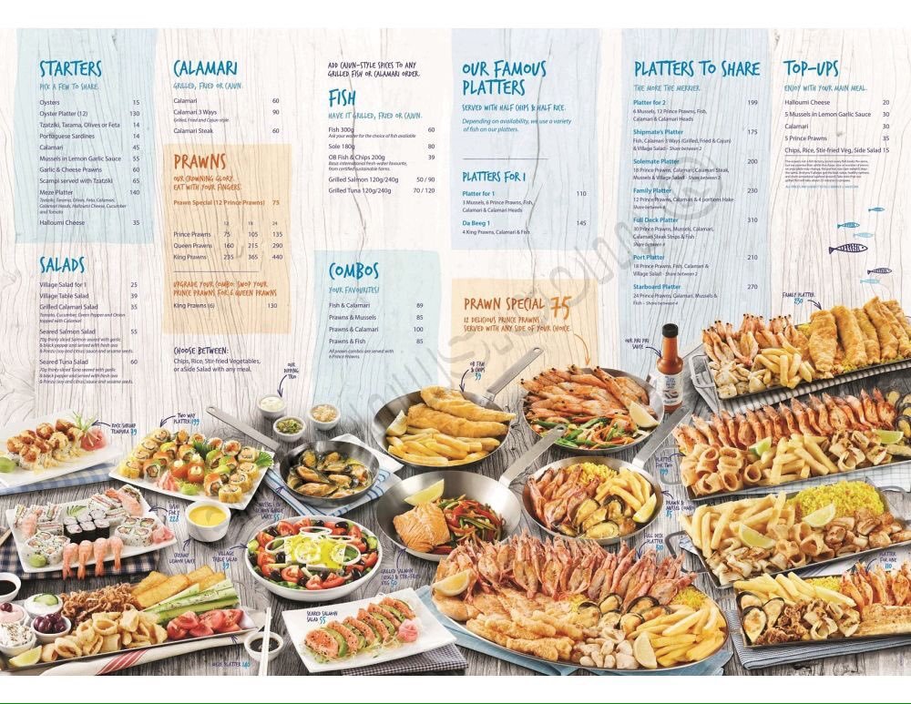 D.Oshan resturant menu