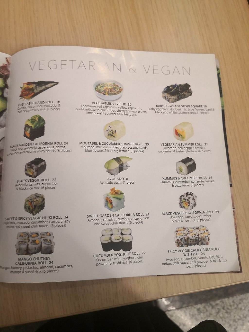 sushi-counter resturant menu