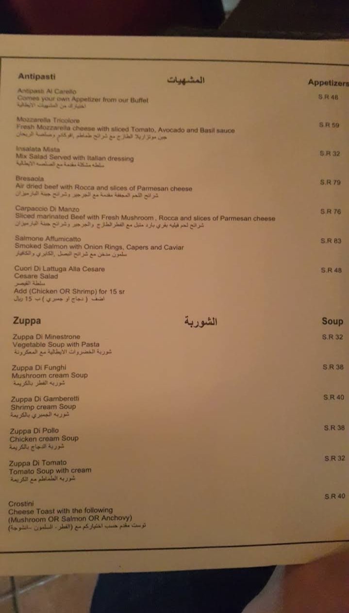 منيو مطعم بيتزا روما الجديد