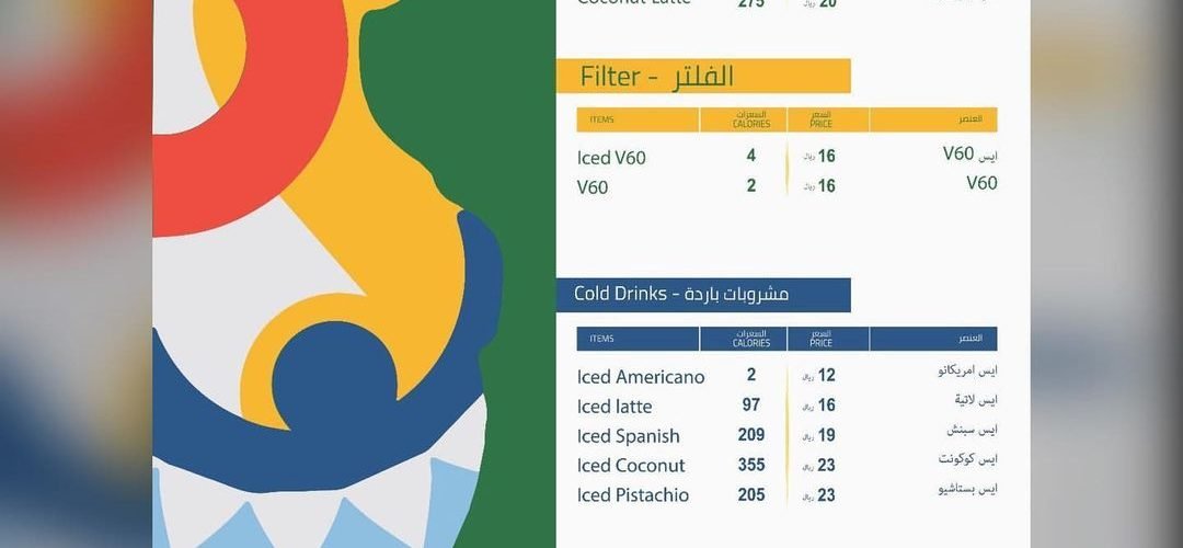 منيو كافيه سومبريرو بالاسعار