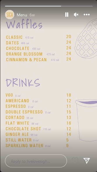 منيو مقهى ساي Sigh الرياض